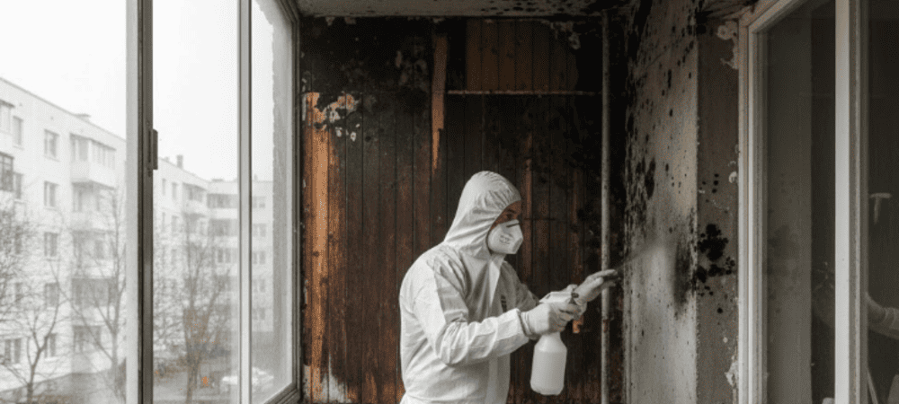 Удаление плесени на балконе в Минске