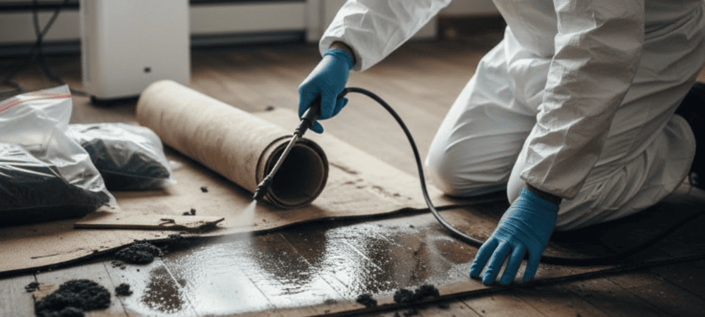 Удаление плесени на полу в Минске